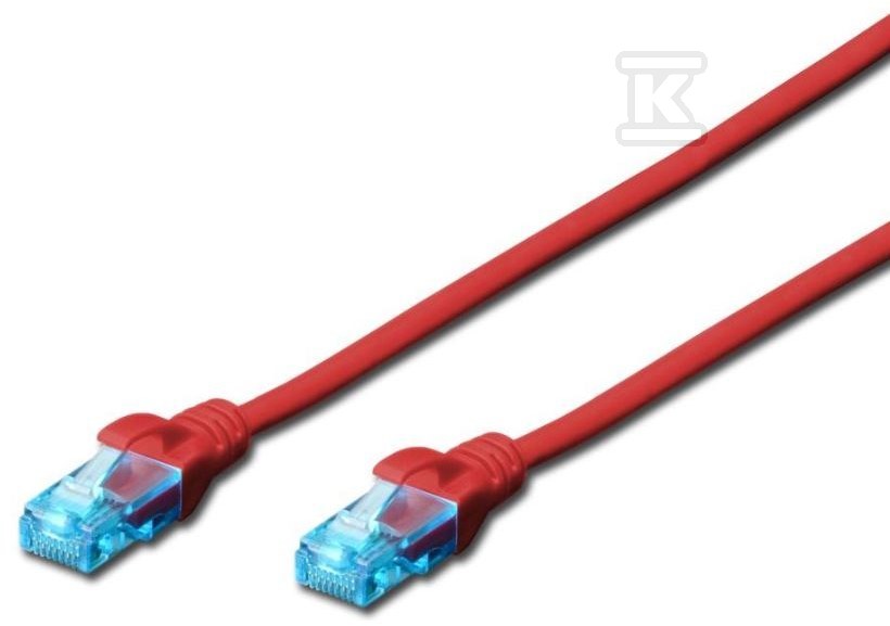 Patch cord RJ45/RJ45 U/UTP cat.5e red - DK-1512-020/R