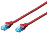 Patch cord RJ45/RJ45 U/UTP cat.5e red 0.5m