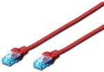 Patch cord RJ45/RJ45 U/UTP cat.5e red 3m