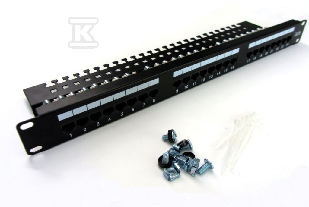 Patch-panel 19" 24x RJ45 U/UTP kat. 5e - DN-91524U-EC