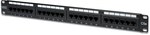 Patch-panel 19" 24x RJ45 U/UTP kat. 5e 1U czarny (RAL 9005)