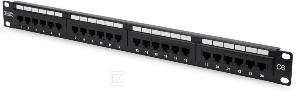 Patch panel 19" 24x RJ45 U/UTP kat. 6 - DN-91624U