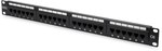 Patch-panel 19" 24x RJ45 U/UTP kat. 6 1U czarny (RAL 9005)