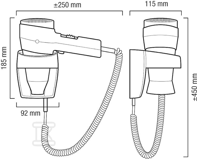 Hotel hair dryer 1800 W ACTION SUPER - 55420080