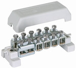 Шина вирівнювання потенціалів K 12, 10 затисків на 2,5-95 мм2 або fi 10 мм, 1 затиск на плоский. 30x4 мм, Cu/олов'яно-цинкове покриття