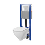 Zestaw d213 system 40 mechaniczny miska zawieszana mille vortex bezkołnerzowa, spłukiwanie wirowe , deska block wolnoopadająca z łatwym wypinaniem , przycisk dueto chrom