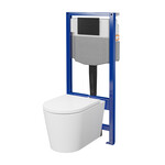 Zestaw d206 system 50 mechaniczny spłukiwanie wiirowe tornado 3/6l miska bezkołnerzowa mesta pro oval z deską duroplastową wolnoopadającą z łatwym wypinaniem, przycisk dueto czarny mat