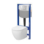 Zestaw d237 stelaż system 50 mechaniczny 3/6 z miską desse pro oval, deską duroplastową i przyciskiem presto chrom