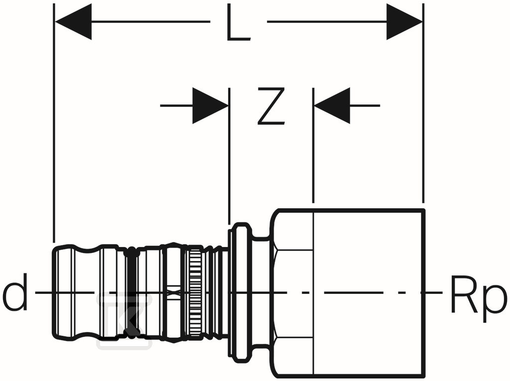 Geberit Mepla coupling with female - 601.556.00.5