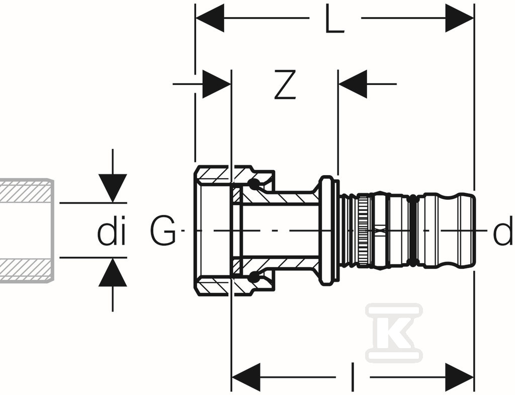 Geberit Mepla couplings transition to - 601.584.00.5