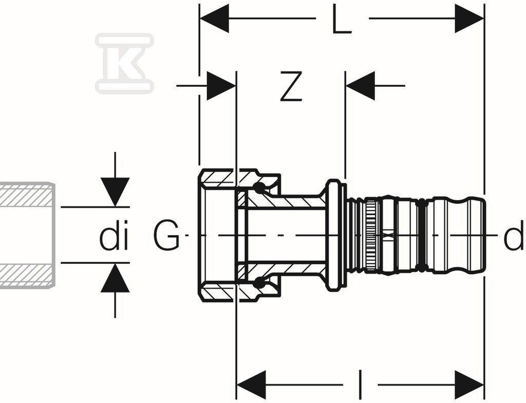 Geberit Mepla couplings transition to - 603.587.00.5