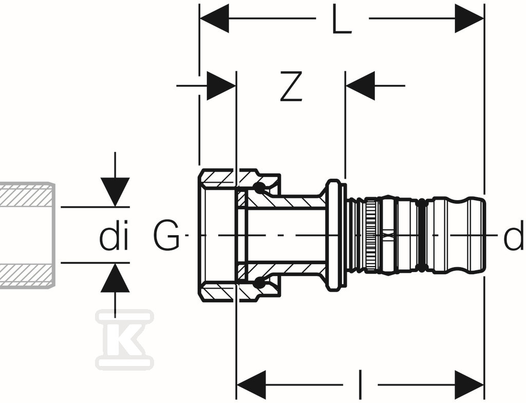 Geberit Mepla couplings transition to - 604.581.00.5