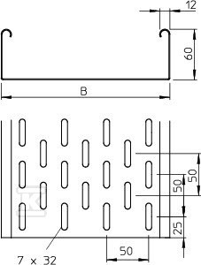 Koryto kablowe MKS 60/100/1,0 3M, ocynk - 6055532