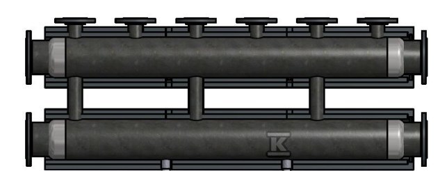 Two-circuit manifold C2 125 2F - DN 65 - 609121