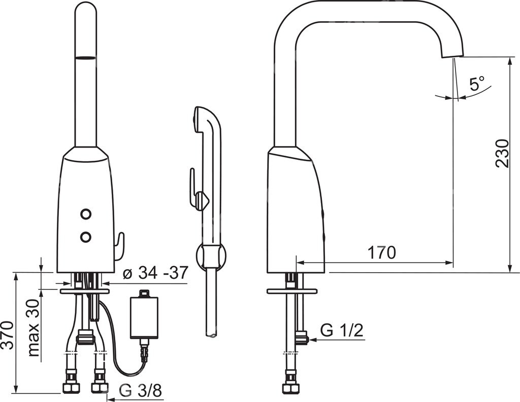 Bateria umywalkowa Oras Electra, - 6333FZ