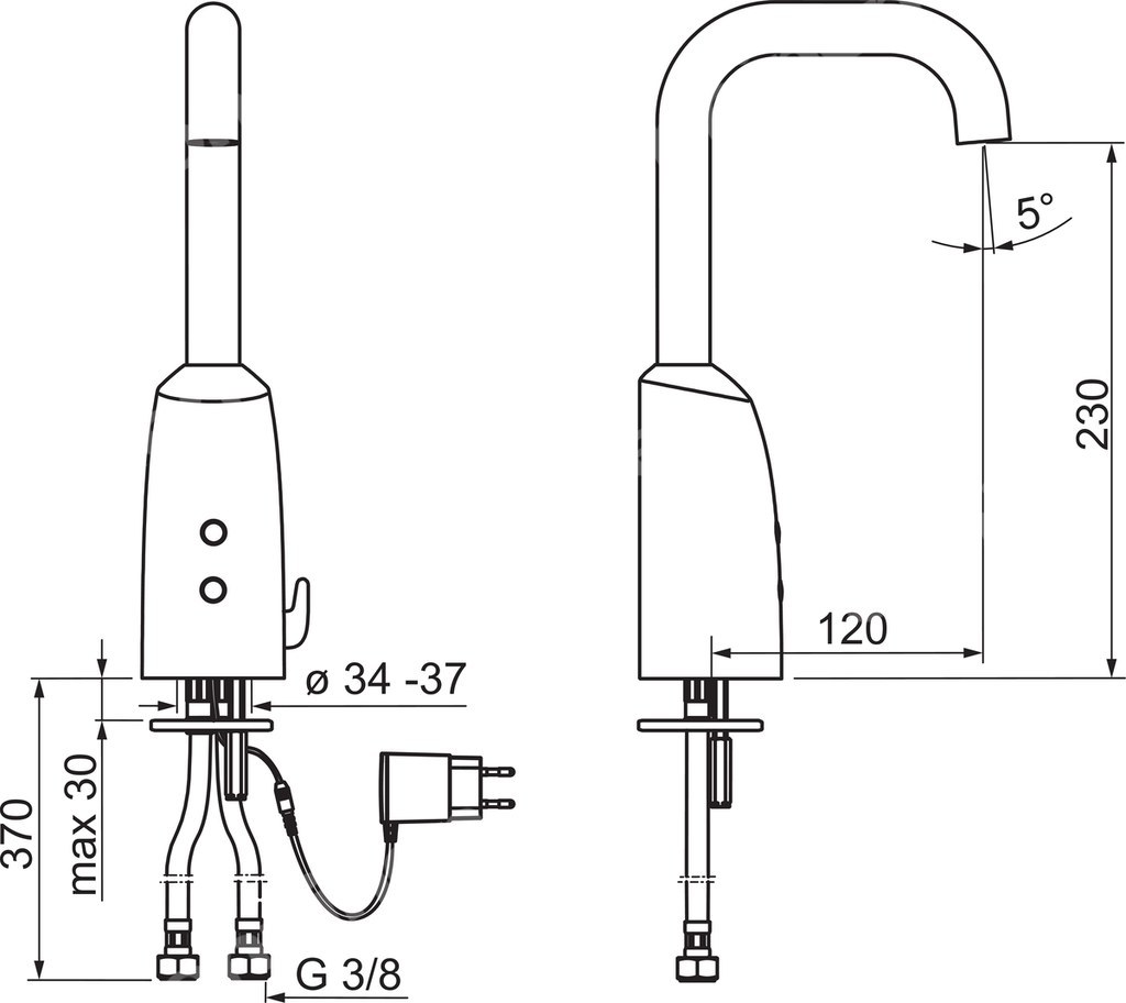 Bateria umywalkowa Oras Electra, - 6334FTZ