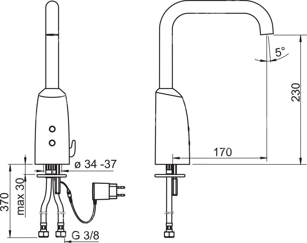 Bateria umywalkowa Oras Electra, - 6335FTZ