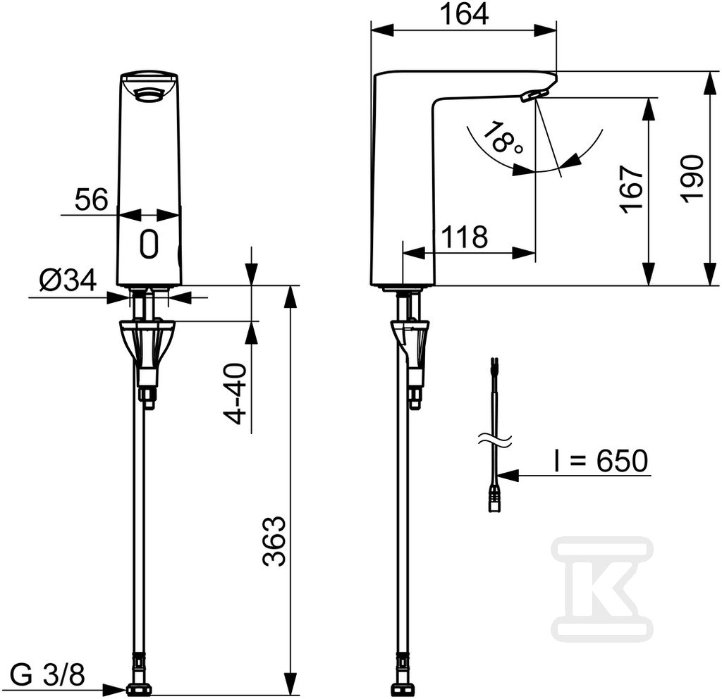 Bateria umywalkowa Electra 3 V, - 9301FZ