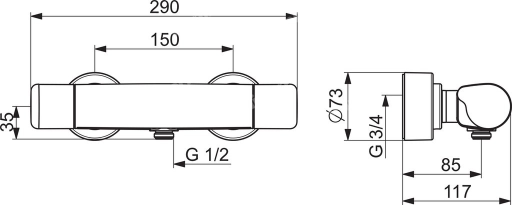 Care, thermostatic shower faucet - 5760