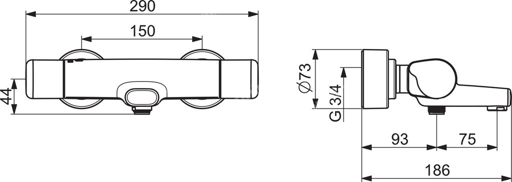 Care, thermostatic bath and shower - 5762G