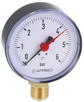 Heating pressure gauge RF 80 RAD, fi 80 mm, 0-6 bar, 1/2" rad, cl. 2.5 vertical