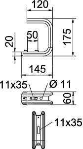 Uchwyt ścienny i sufitowy typ TPDG 145 - 6365989