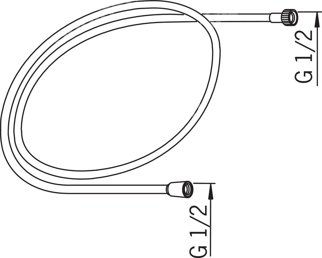 Tuš crevo, ojačano, 1,5 m, navoj 1/2", - 241014