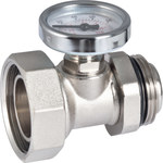 Geberit threaded nipple with nut and thermometer: G1 1/4" nickel plated