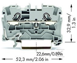 4 mm 2-vodičová priechodná svorkovnica - 2004-1201