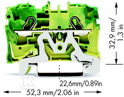 2-wire PE 4 mm² terminal block for Ex e - 2004-1207