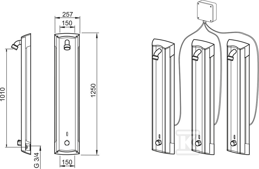 Panel prysznicowy, 12 V Electra Eco - 6664FTX-109