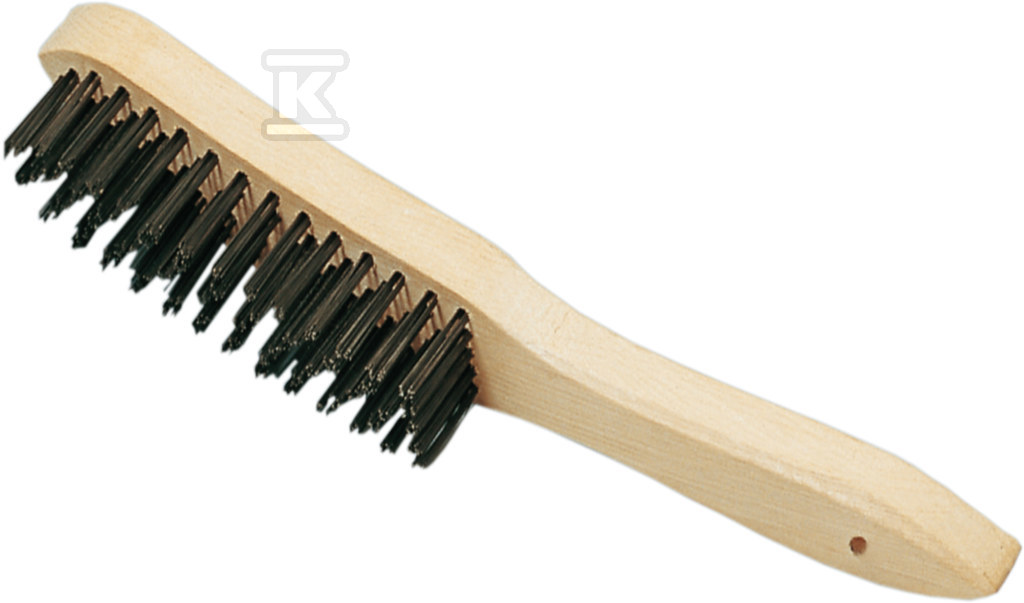 Wire hand brush, 5-row, wooden Inox, - 9338152335