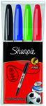 Sharpie Permanent Marker Fine 1.0mm 4 kolory: czarny, czerwony, niebieski, zielony (etui/blister) /4bli/