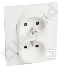 Socket 2X2P+Z 16 A compact white screw - 764541