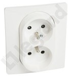 Socket 2X2P+Z 16 A compact white screw terminals with NILOE shutter