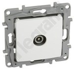 Pass-through TV socket 14 DB white NILOE