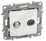 Pass-through TV-SAT socket 14 DB white NILOE