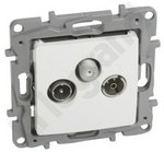 Pass-through TV-RD-SAT socket 14 DB white NILOE