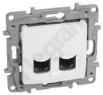 Socket 2XRJ45 CAT. 6 UTP white NILOE