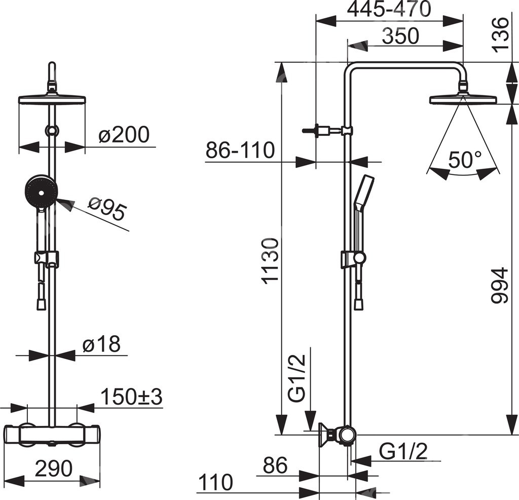 Nova, thermostatic shower mixer with - 7402U-33