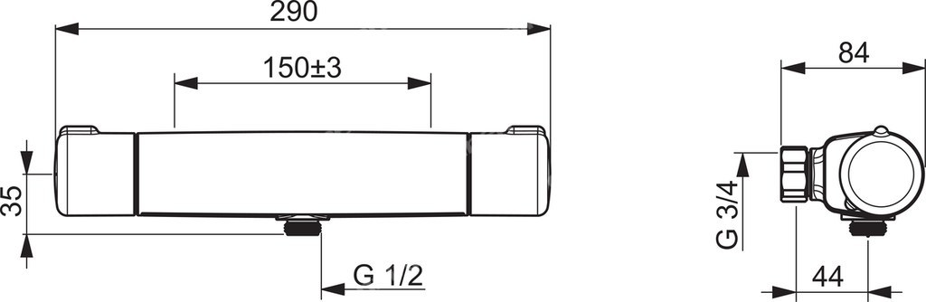 Bateria prysznicowa Nova, - 7460-33