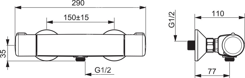 Bateria prysznicowa Nova, - 7460U-33