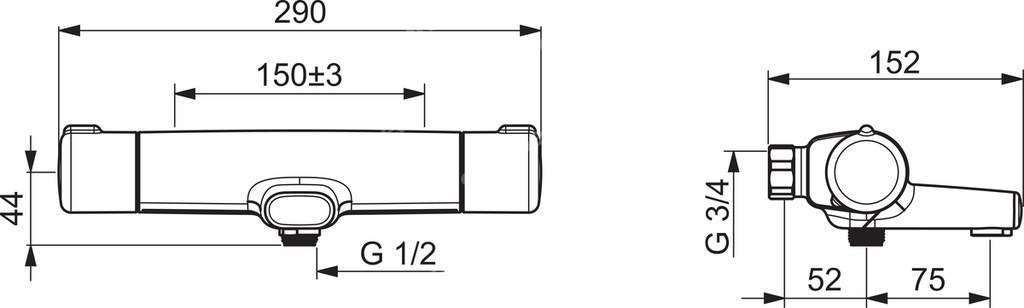 Bateria prysznicowa Nova, - 7462G-33