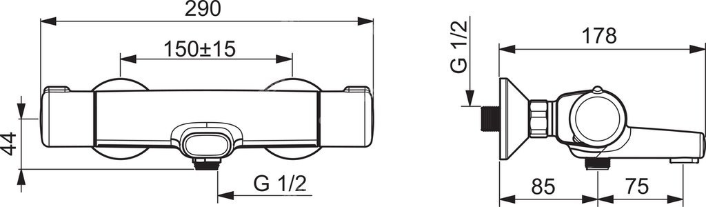 Bateria prysznicowa Nova, - 7462U-33