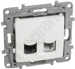 Socket RJ12+RJ45 CAT. 5E UTP white NILOE