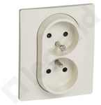 Socket 2X2P+Z 16 A compact screw terminals cream with NILOE shutter