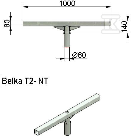 ZPU-Crossbeam NT T/2 1,0 m - 3.01.007.99100.41613