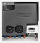 Kit de separare PrimoBox AHB 642 în dulap, 2 pompe Grundfos UPM3 Auto, supapă termostatică ATV 213 (45°C), supapă de inversare AZV 643