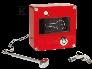 Emergency key box with hammer, red, - 1493-1512