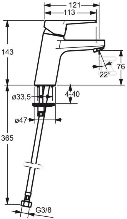 Bateria umywalkowa Oras Twista ze stałą - 3810F